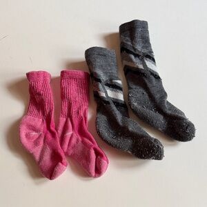 Smartwool Pink and Gray Kids Socks